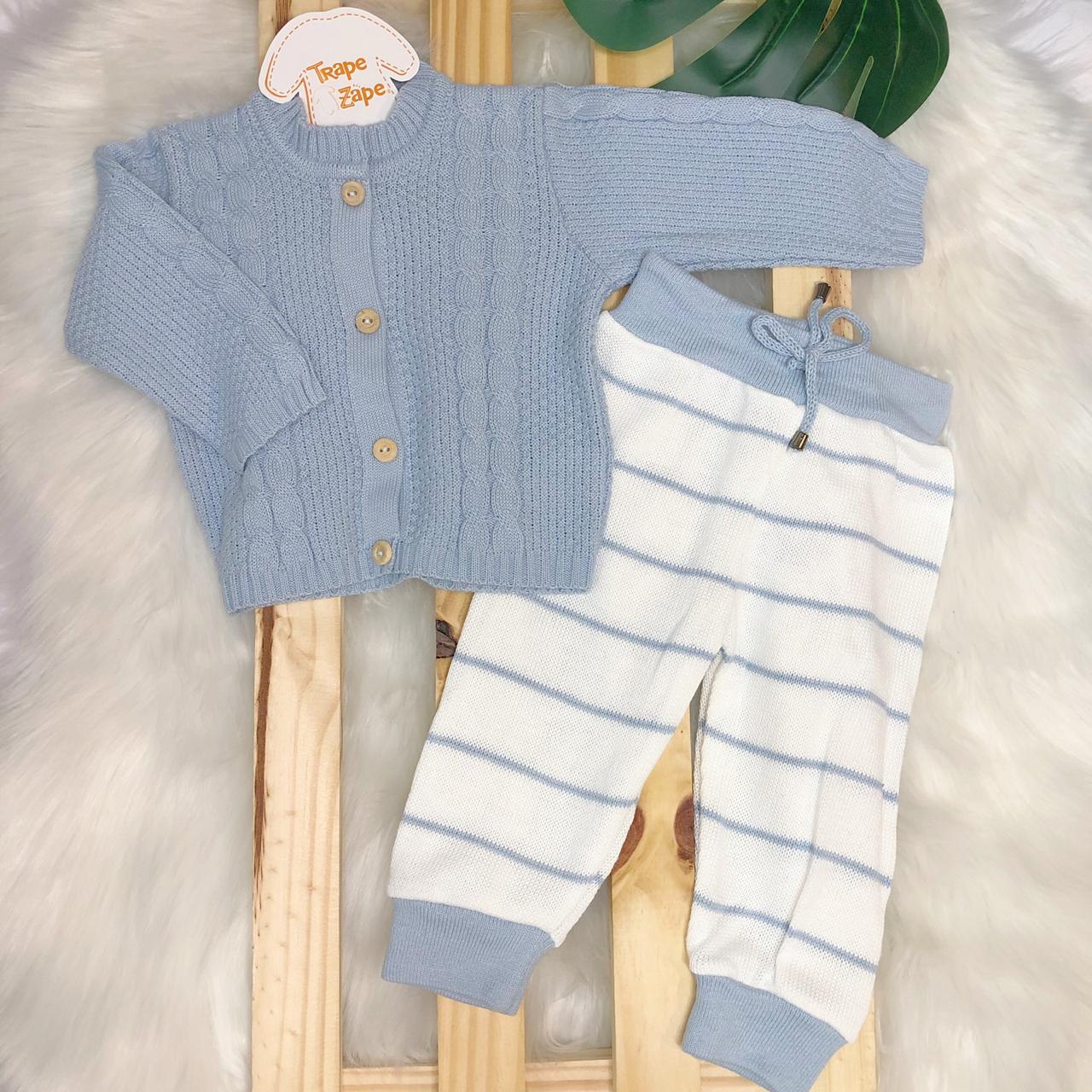 Conjunto de linha Trança azul bebê 